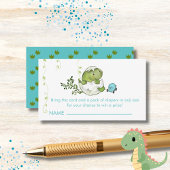 Dinosaurus Baby shower Luier Raffle Enclosure Kaar Informatiekaartje