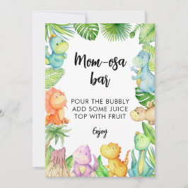 Dinosaurus Baby shower Mom-osa Bar Teken Kaart