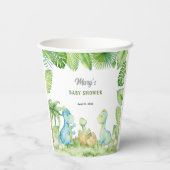 Dinosaurus Baby Shower Papieren Bekers (Achterkant)