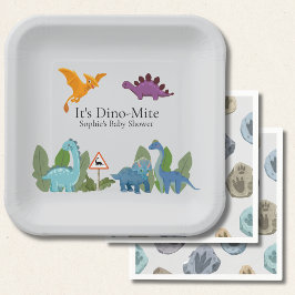 Dinosaurus Baby Shower Papieren Bord