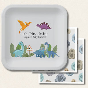 Dinosaurus Baby Shower Papieren Bord