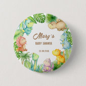 Dinosaurus Baby Shower Ronde Button 5,7 Cm (Voorkant)