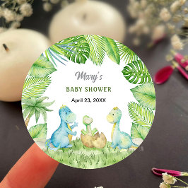 Dinosaurus Baby Shower Ronde Sticker