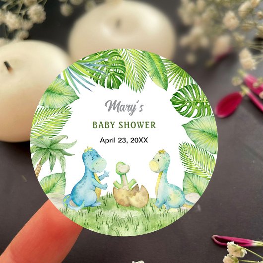 Dinosaurus Baby Shower Ronde Sticker
