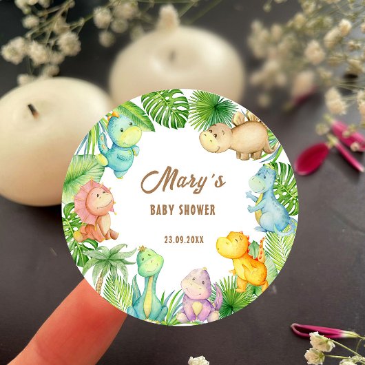Dinosaurus Baby Shower Ronde Sticker
