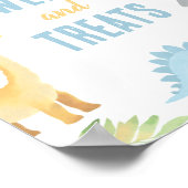 Dinosaurus Baby shower Snoepjes en Treats Teken Poster (Hoek)