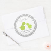 Dinosaurus Baby shower Sticker Groen (Envelop)