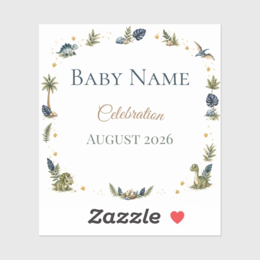 Dinosaurus Baby Shower Stickers | Cute Jongens Fav (Vel)