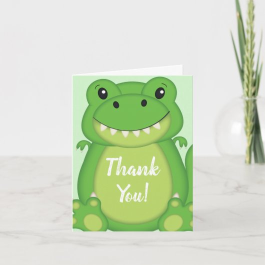 Dinosaurus Baby Shower T-Rex  Bedankkaart (Voorkant)