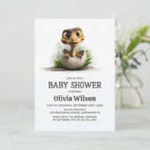 Dinosaurus baby shower uitnodiging (Staand voorkant)