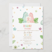 Dinosaurus Baby Shower Uitnodiging (Voorkant)