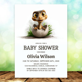 Dinosaurus baby shower uitnodiging
