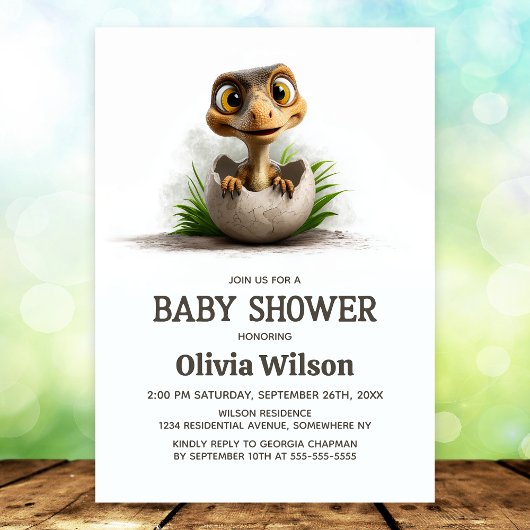 Dinosaurus baby shower uitnodiging