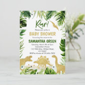 Dinosaurus Baby Shower Uitnodiging (Staand voorkant)