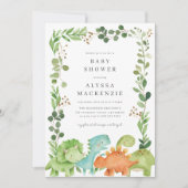 Dinosaurus Baby Shower Uitnodiging (Voorkant)