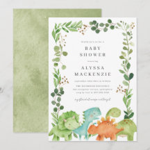 Dinosaurus Baby Shower Uitnodiging
