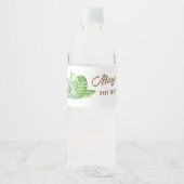 Dinosaurus Baby Shower Waterfles Etiket (Voorkant)