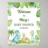 Dinosaurus Baby shower Welkom Poster (Voorkant)
