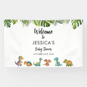 Dinosaurus Baby shower Welkom Spandoek