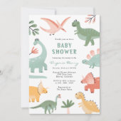 Dinosaurus Babyfeestje Kaart (Voorkant)