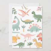 Dinosaurus Babyfeestje Kaart (Achterkant)