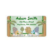 Dinosaurus baby's Adresetiketten Etiket (Voorkant)