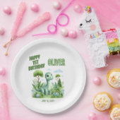 Dinosaurus baby's eerste verjaardag papieren bordje (Feest)