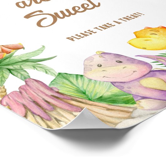 Dinosaurus baby's zijn zoet poster (Hoek)