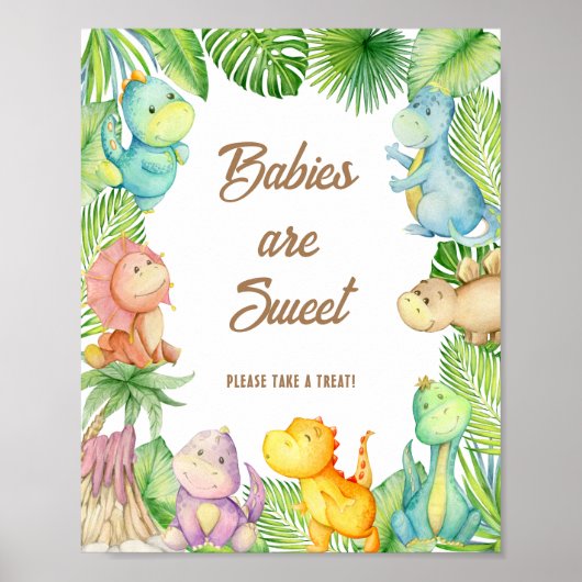 Dinosaurus baby's zijn zoet poster (Voorkant)