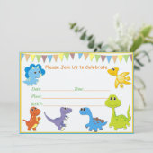 Dinosaurus babyshower uitnodiging (Staand voorkant)