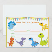 Dinosaurus babyshower uitnodiging (Voorkant / Achterkant)