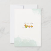 Dinosaurus babyshower uitnodiging | Groen & Geel (Achterkant)