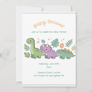 dinosaurus babyshower uitnodiging voor jongen of m