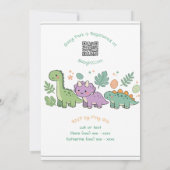 dinosaurus babyshower uitnodiging voor jongen of m (Achterkant)