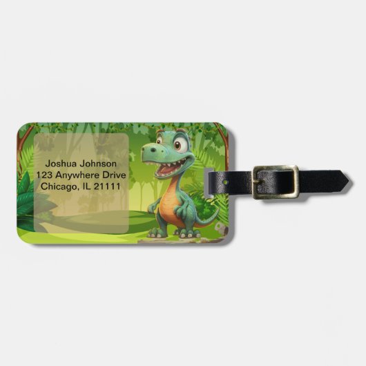 Dinosaurus Bagage Label (Voorkant horizontaal)