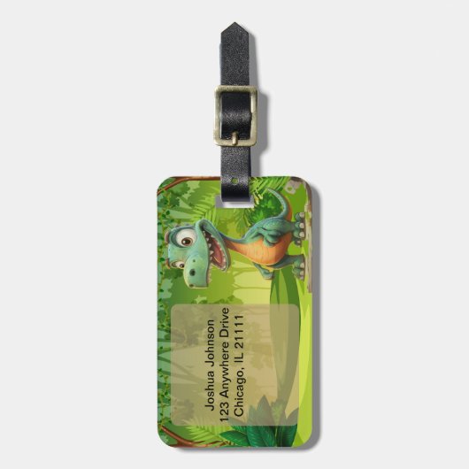 Dinosaurus Bagage Label (Voorkant verticaal)