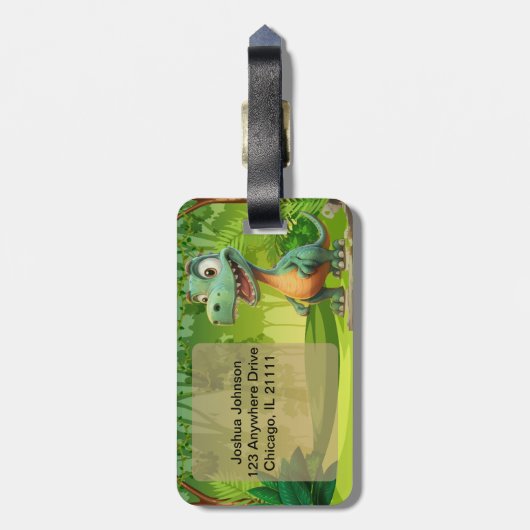 Dinosaurus Bagage Label (Achterkant verticaal)