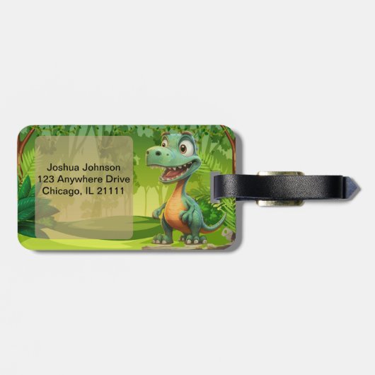 Dinosaurus Bagage Label (Achterkant horizontaal)