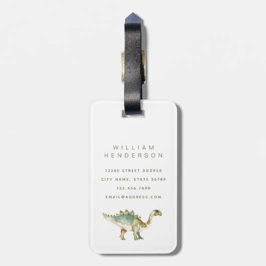 Dinosaurus Bagagelabels (Achterkant verticaal)