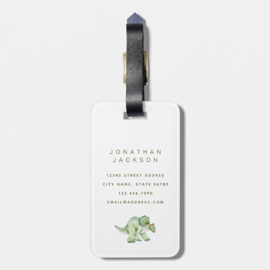 Dinosaurus Bagagelabels (Achterkant verticaal)