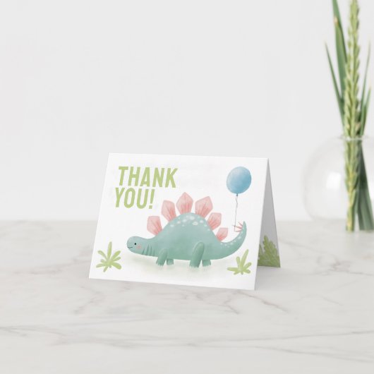 Dinosaurus Ballon Dank Je Kaart (Voorkant)