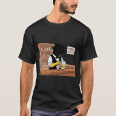 Dinosaurus Barman Bar Bier Grappige Cartoon T-shirt (Voorkant)