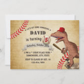  dinosaurus Baseball 5e verjaardag Kaart (Voorkant)