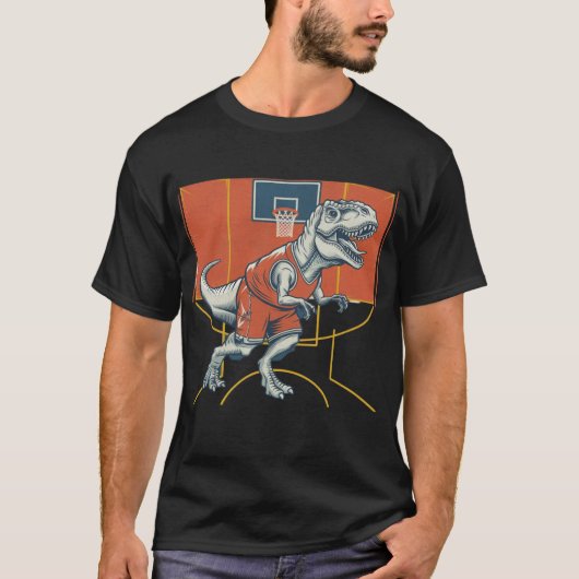 Dinosaurus basketbalspeler T-shirt ontwerp (Voorkant)