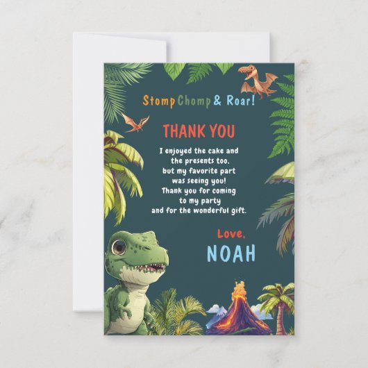 Dinosaurus  bedankkaart (Voorkant)