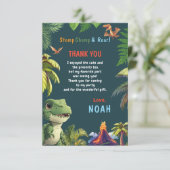 Dinosaurus  bedankkaart (Staand voorkant)