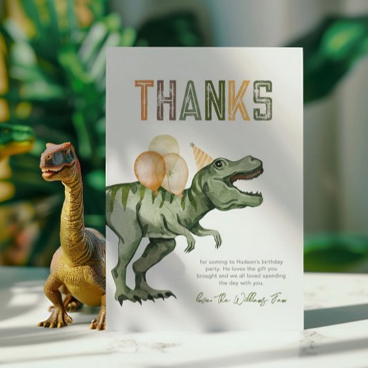 Dinosaurus bedankkaart