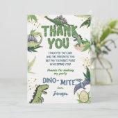 Dinosaurus bedankkaart kaart (Staand voorkant)