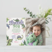 Dinosaurus bedankkaart kaart (Staand voorkant)