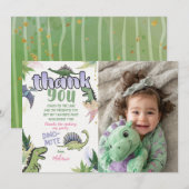 Dinosaurus bedankkaart kaart (Voorkant / Achterkant)